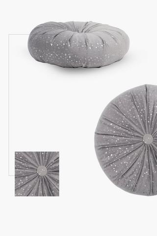 Velvet Glitter Round Scatter Cushion, 50cm
