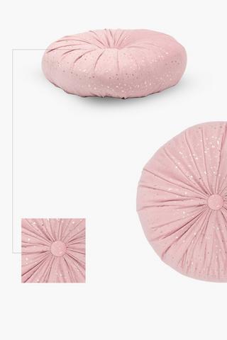 Velvet Glitter Round Scatter Cushion, 50cm