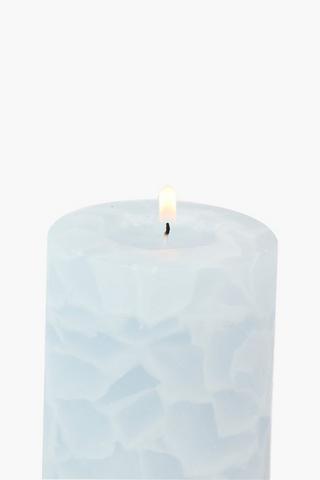 Marble Pillar Candle, 7,5x10cm