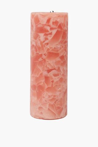 Marble Pillar Candle, 7,5x20cm