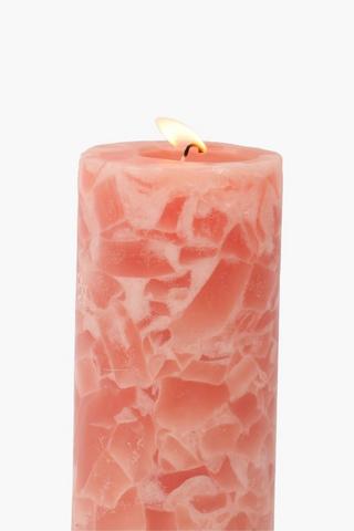 Marble Pillar Candle, 7,5x20cm