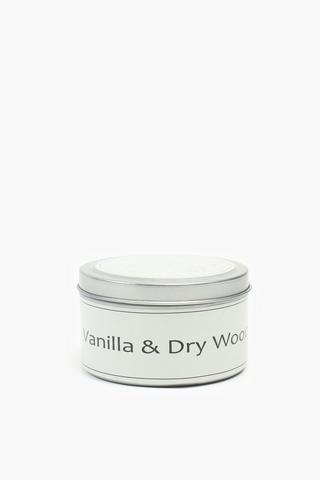 Vanilla And Wood Tin Candle