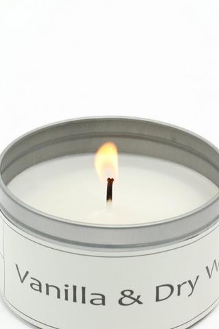 Vanilla And Wood Tin Candle