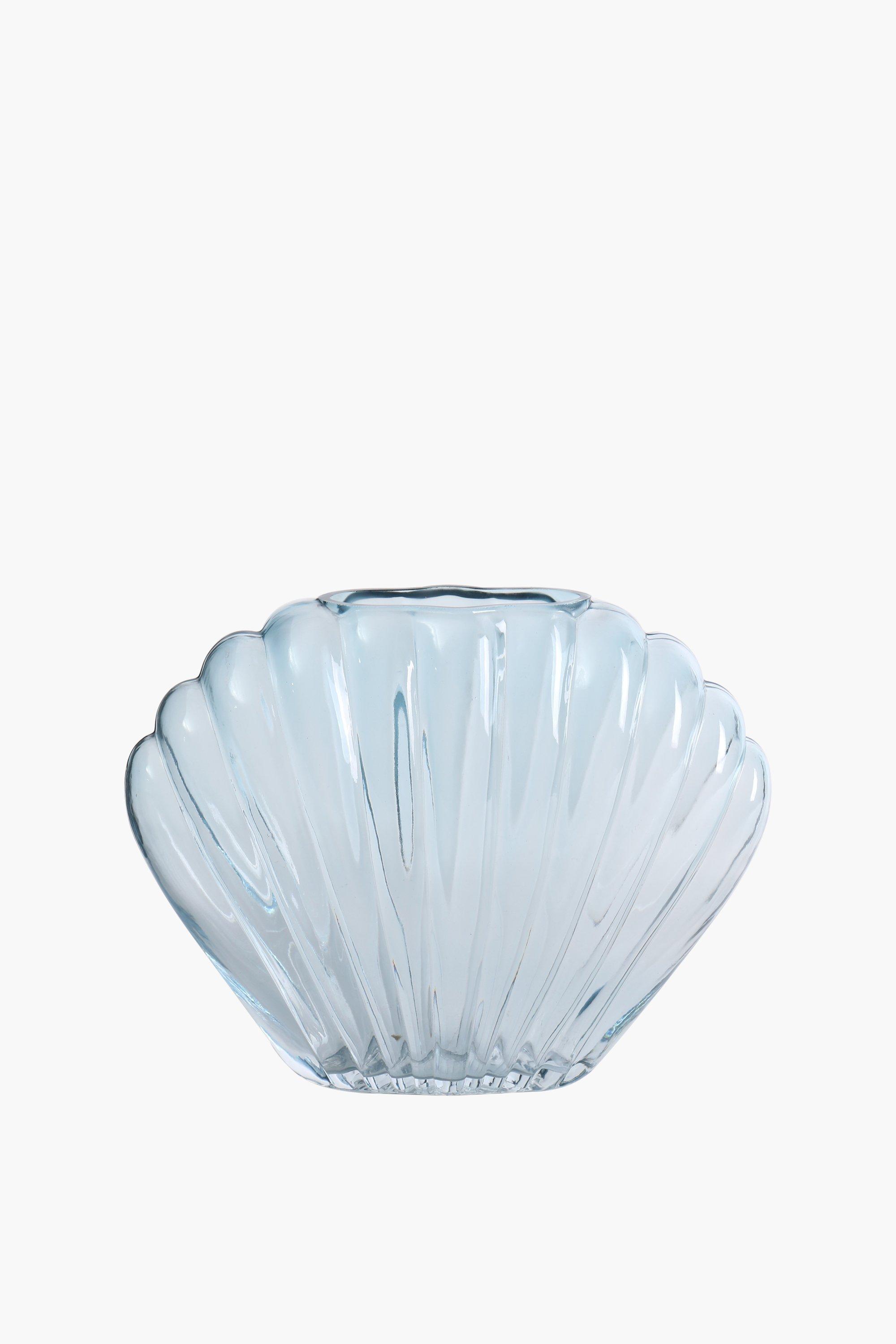 Glass Shell Vase, 24x19cm