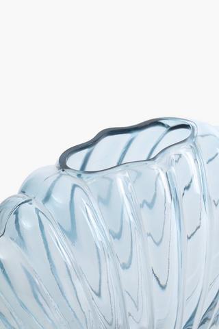 Glass Shell Vase, 24x19cm