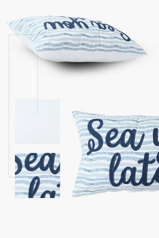 Printed Sea You Later Cotton Scatter Cushion, 30x50cm