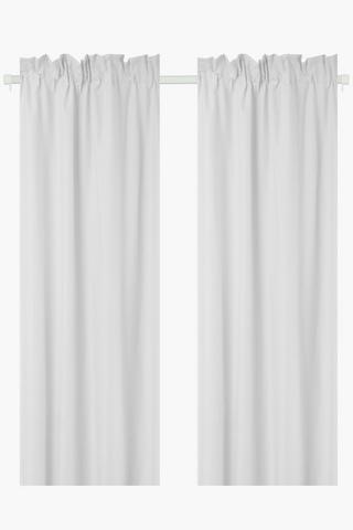 2 Pack Microfibre Taped Curtain, 150x218cm