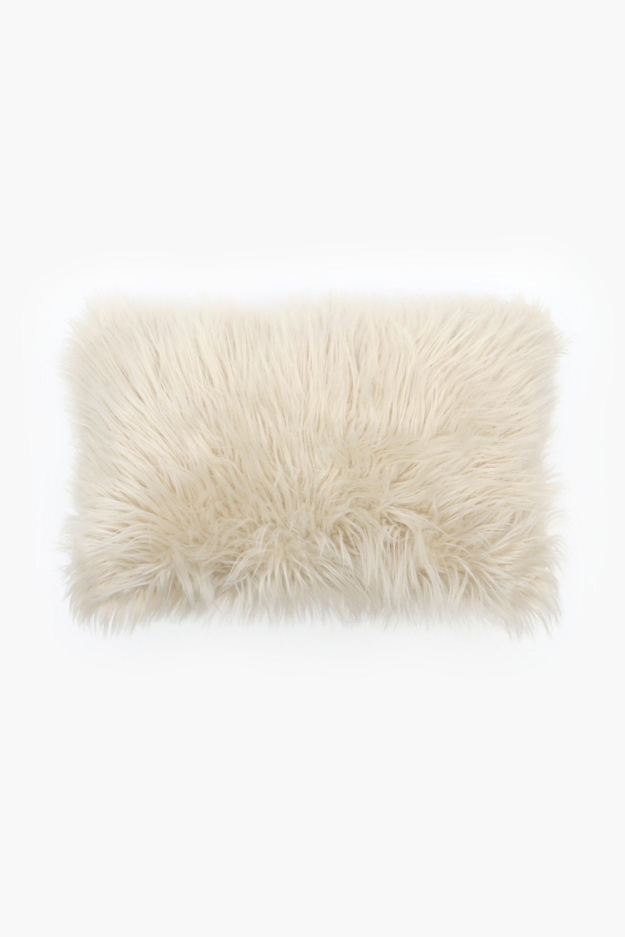 Cream Faux Fur Scatter Cushion Cover main image 1