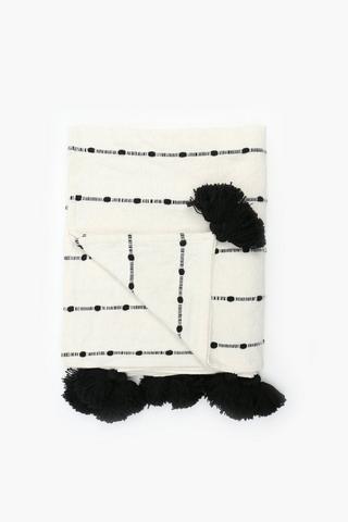 Loop Tuffed Stripe Cotton Throw, 140x180cm