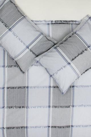 Premium Cotton Clipped Jacquard Check Duvet Cover Set