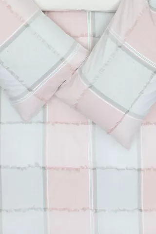 Premium Cotton Clipped Jacquard Check Duvet Cover Set