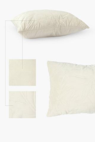 Quilted Velvet Leaf Embroidered Scatter Cushion, 30x50cm