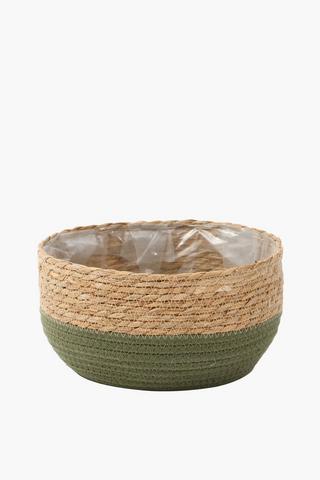 Rush Woven Planter, 25x13cm