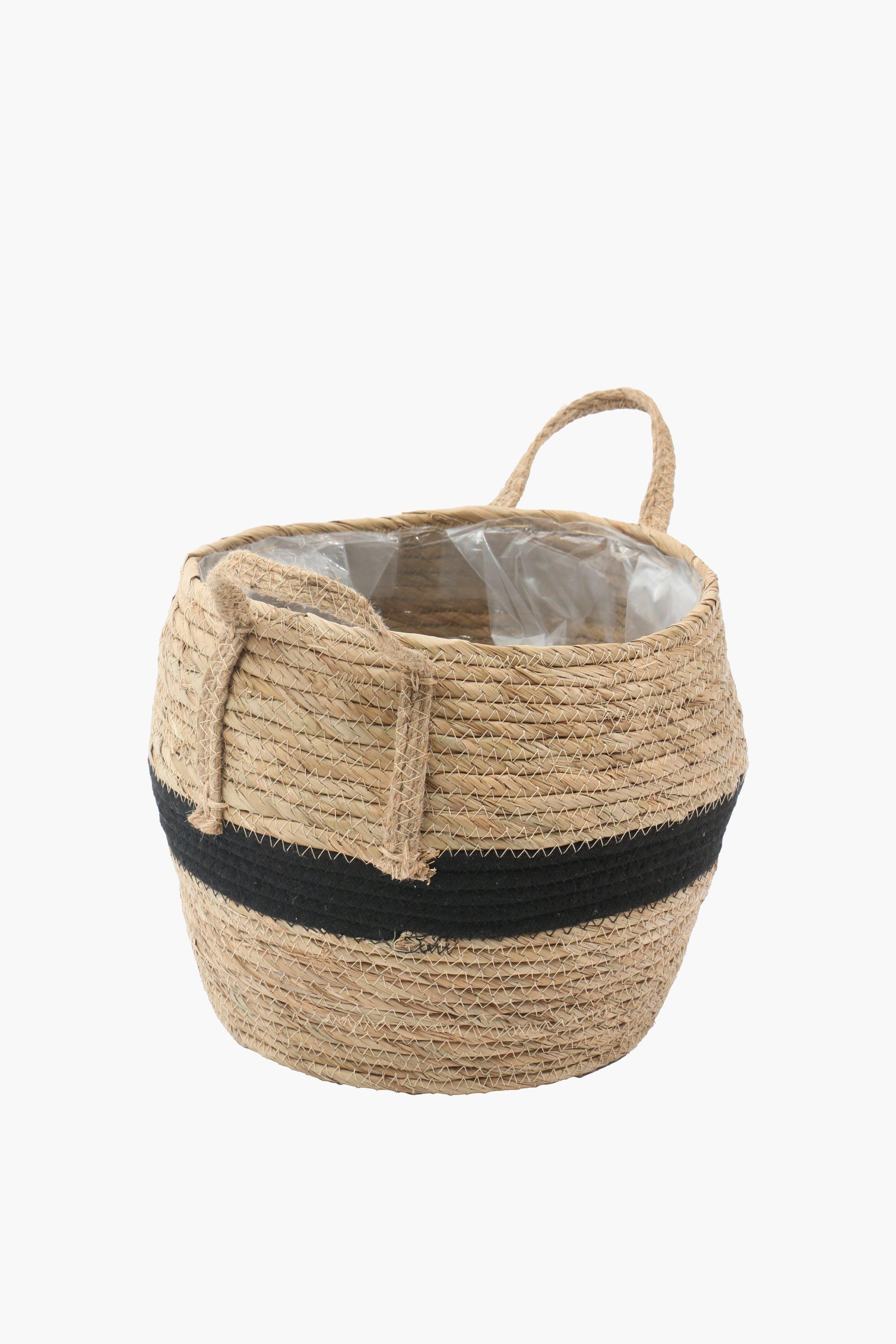 Jute Woven Basket Planter, 20x23cm
