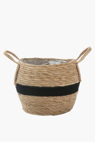 Jute Woven Basket Planter, 20x23cm