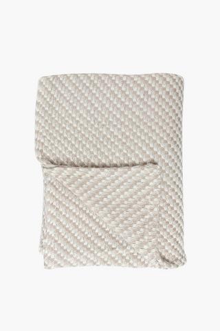 Manhattan Check Woven Jacquard Cotton Throw, 180x220cm