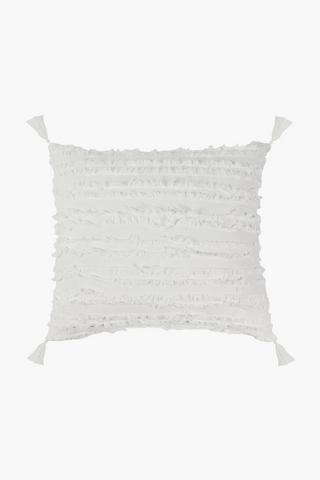 Clipped Faux Fur Stripe Scatter Cushion, 60x60cm