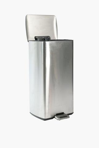 Brushed Stainless Steel Step Dustbin, 30l