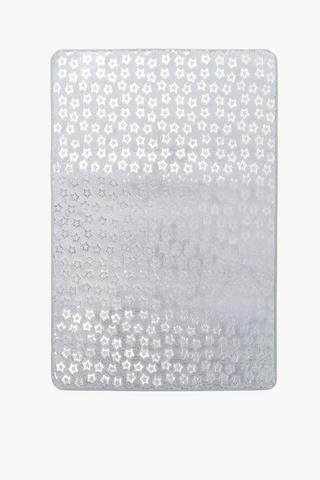 Faux Fur Foil Star Rug, 70x110cm