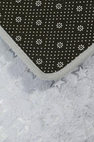 Faux Fur Foil Star Rug, 70x110cm