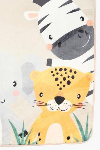 Printed Safari Flannel Rug, 70x110cm