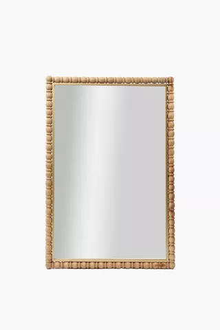 Wooden Beaded Mirror, 60x90cm