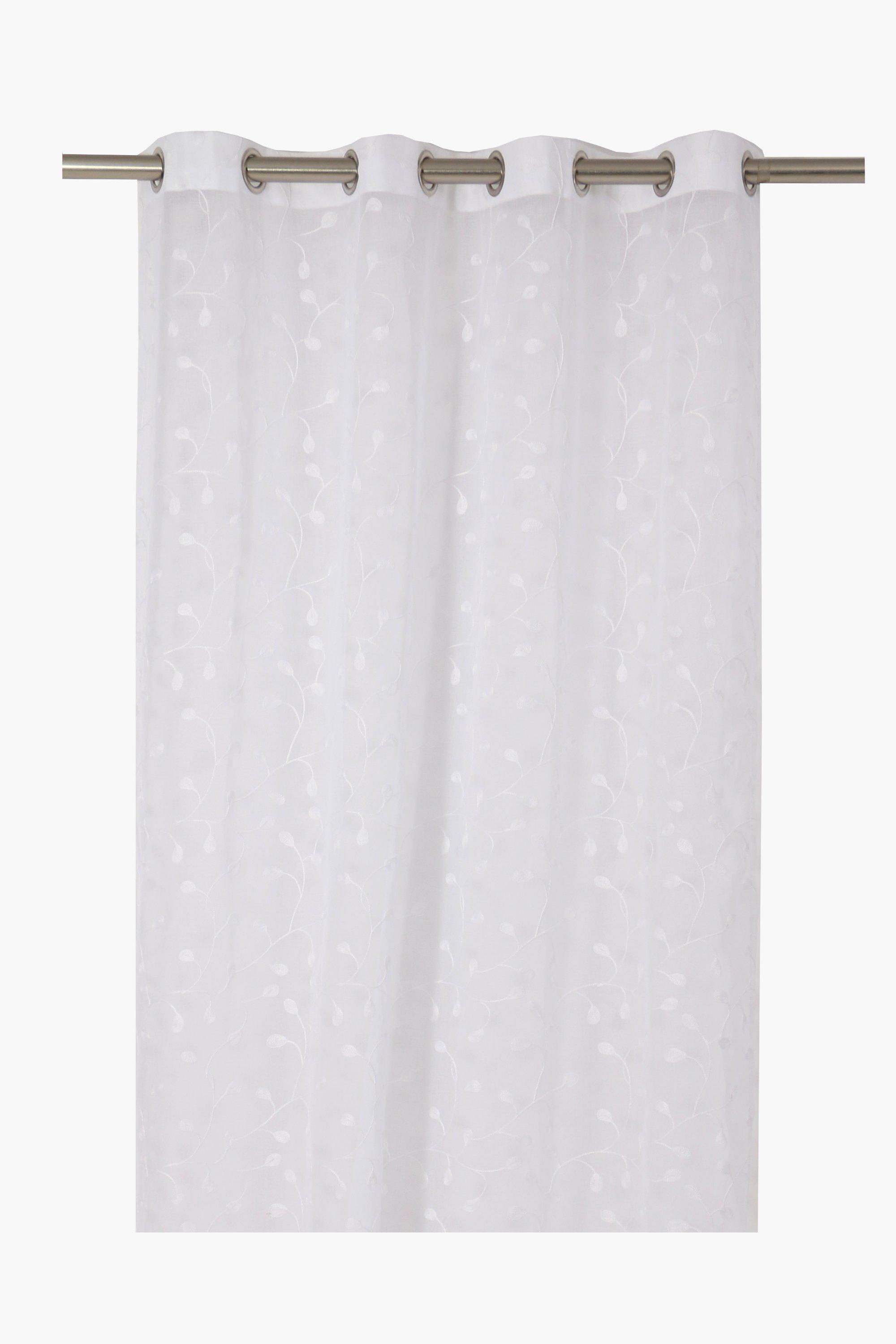 Sheer Embroidered Eyelet Curtain, 140x250cm