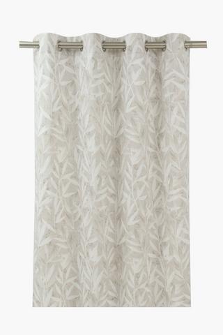 Printed Palm Leaf Eyelet Curtain, 140x225cm