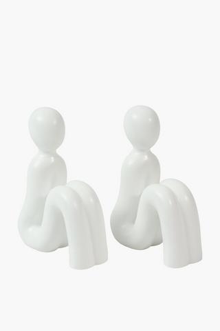 Seated Figure Bookends, 14x18cm