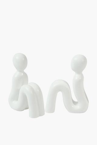 Seated Figure Bookends, 14x18cm
