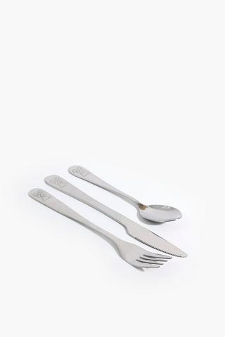 3 Piece Teddy Bear Stainless Steel Cutlery Set