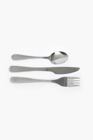 3 Piece Teddy Bear Stainless Steel Cutlery Set