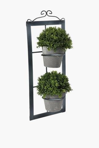Double Pot Wall Mounted Planter, 16x36cm
