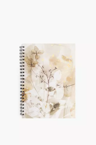 Lena Floral Spiral Hardcover Notebook A4