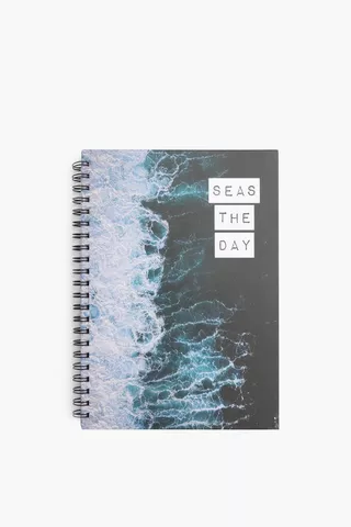 Seas The Day Hardcover Spiral Notebook A4