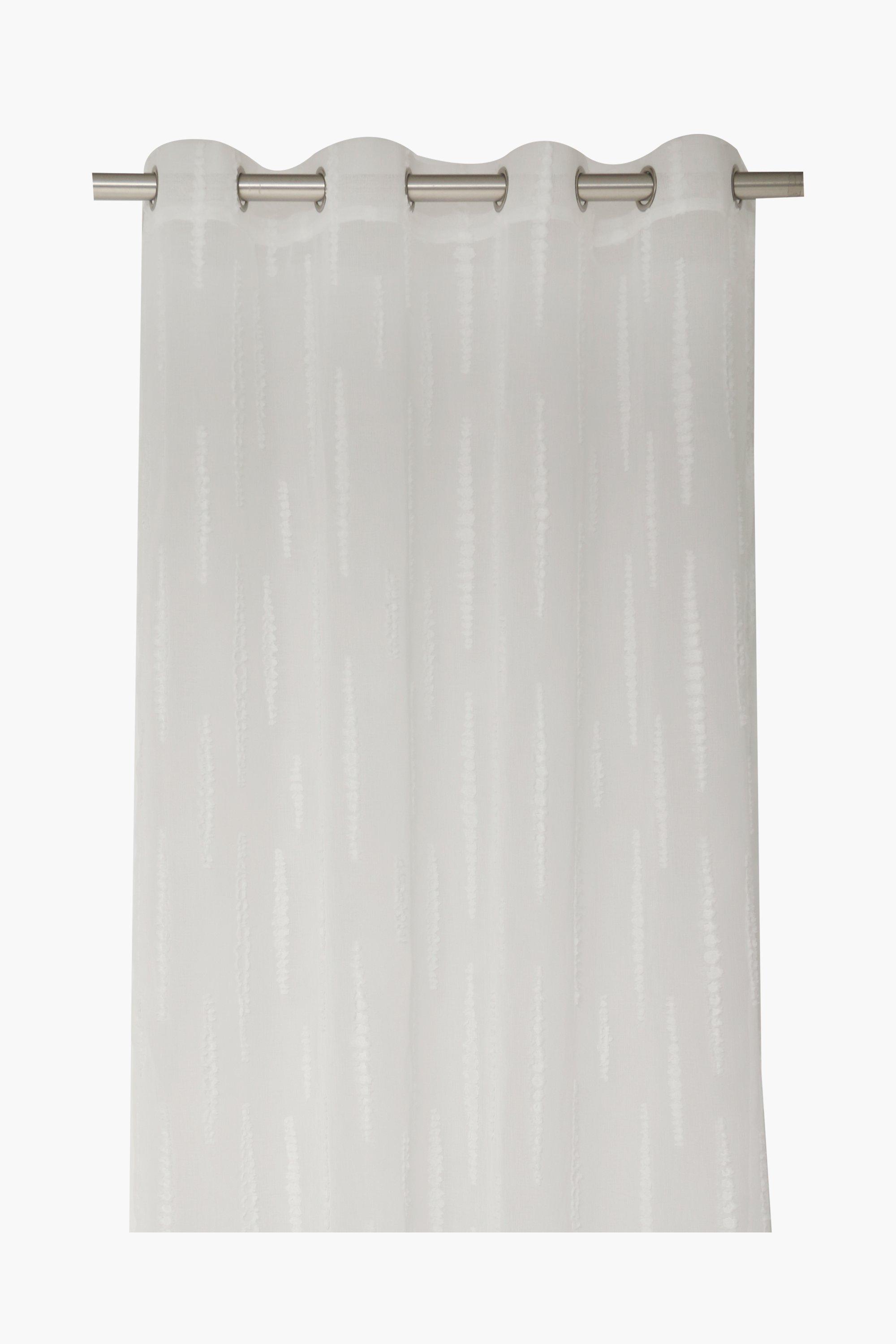 Sheer Staggered Line Eyelet Curtain, 140x225cm