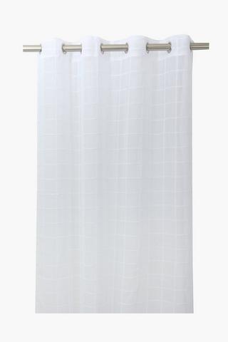 Sheer Textured Grid Eyelet Curtain, 140x225cm