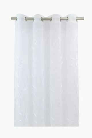 Sheer Embroidered Vine Leaf Eyelet Curtain, 140x250cm