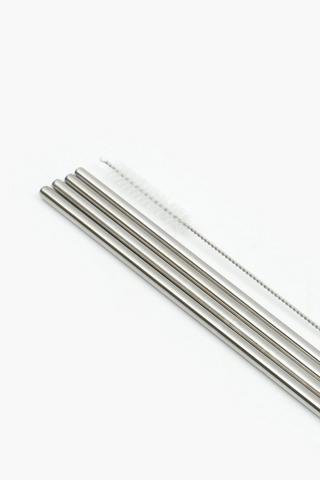 5 Pack Metal Straw Set

