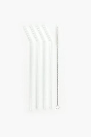 5 Pack Glass Straw Set
