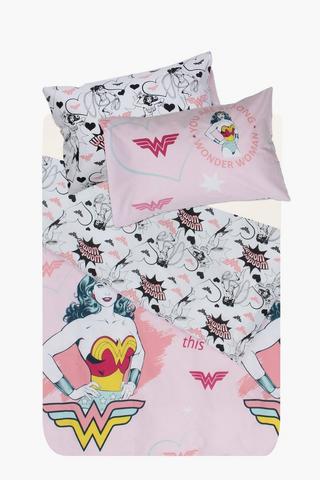 Polycotton Wonder Woman Reversible Duvet Cover Set