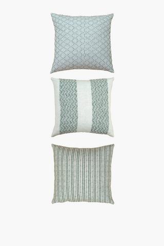 3 Pack Textured Mingle Scatter Cushion Covers, 45x45cm