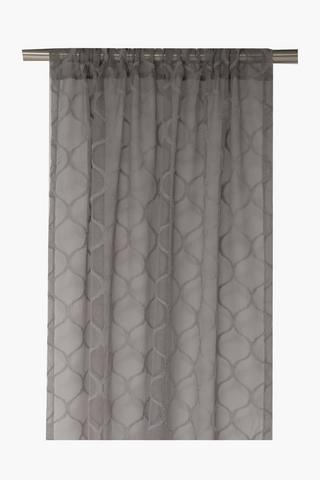 Rod Sleeve Tufted Trellis Curtain, 140x223cm