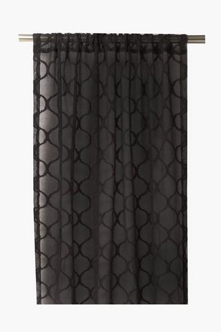 Rod Sleeve Tufted Trellis Curtain, 140x223cm