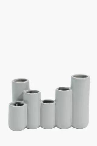 Ceramic Multi-pipe Vase, 23x15cm