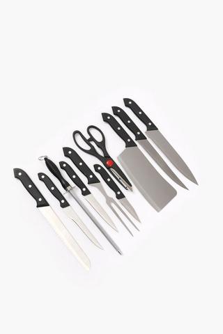 11 Piece Knife Set On Chopping Board
