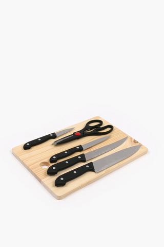 5pc Knife On Board Set
