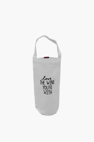 Script Wine Bottle Bag