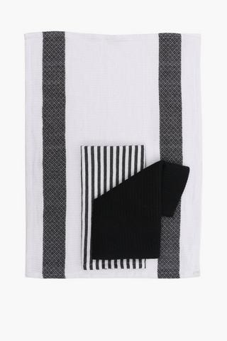 3 Pack Stripe Cotton Tea Towels