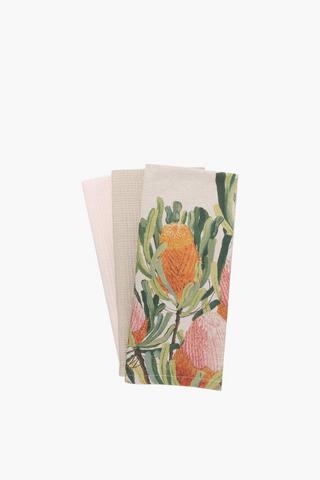 3 Pack Kamburg Floral Tea Towels